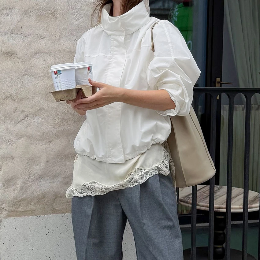 Turtleneck Autumn Jacket with Zipper — Image 25