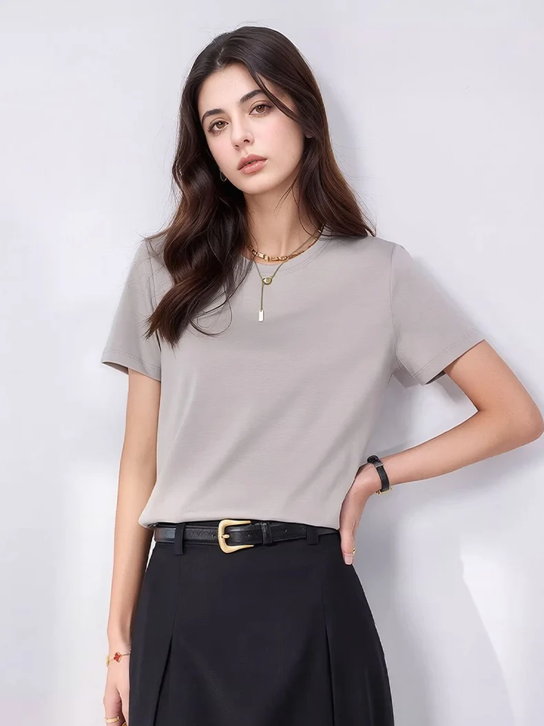 تيشيرت حرير سادة — صورة 12