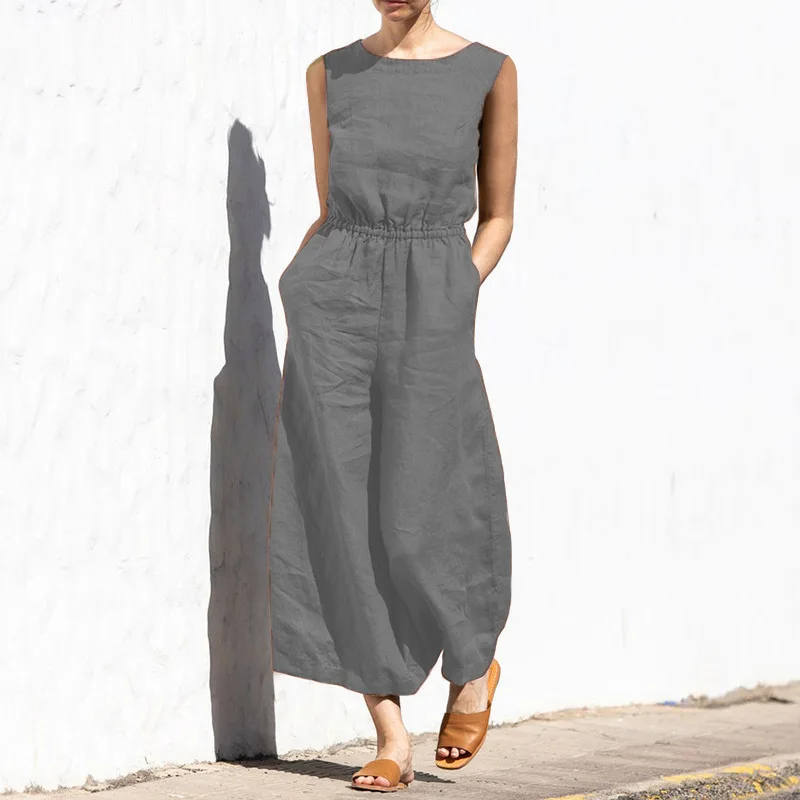 Solid Sleeveless Jumpsuit — Image 20