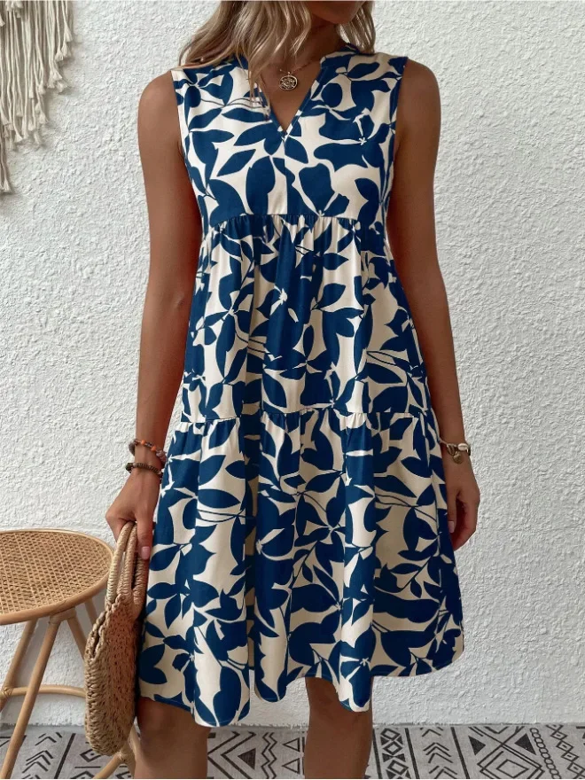Boho Sleeveless V-Neck Summer Mini Dress — Image 6