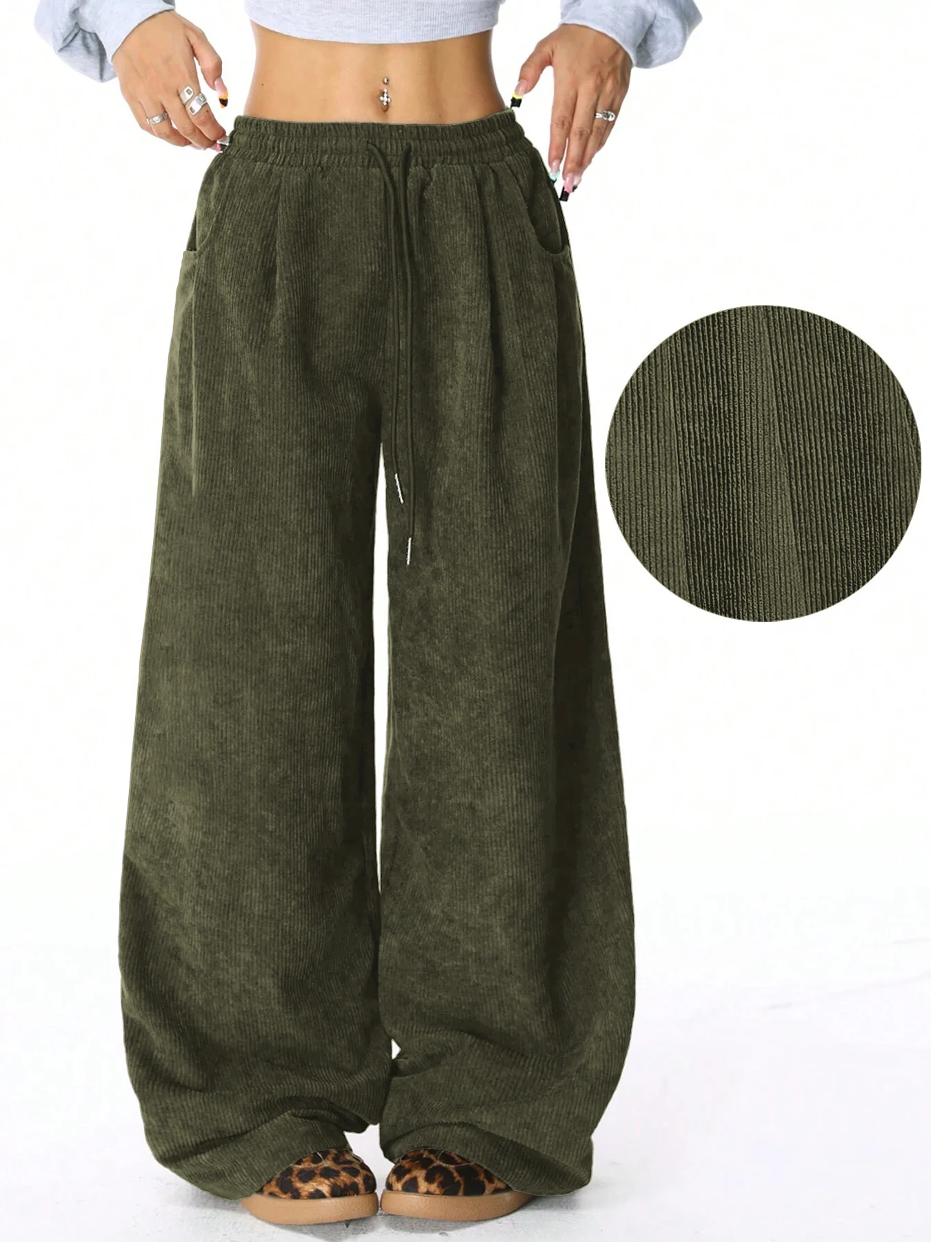 Retro Cargo Pants with Drawstring — Image 22