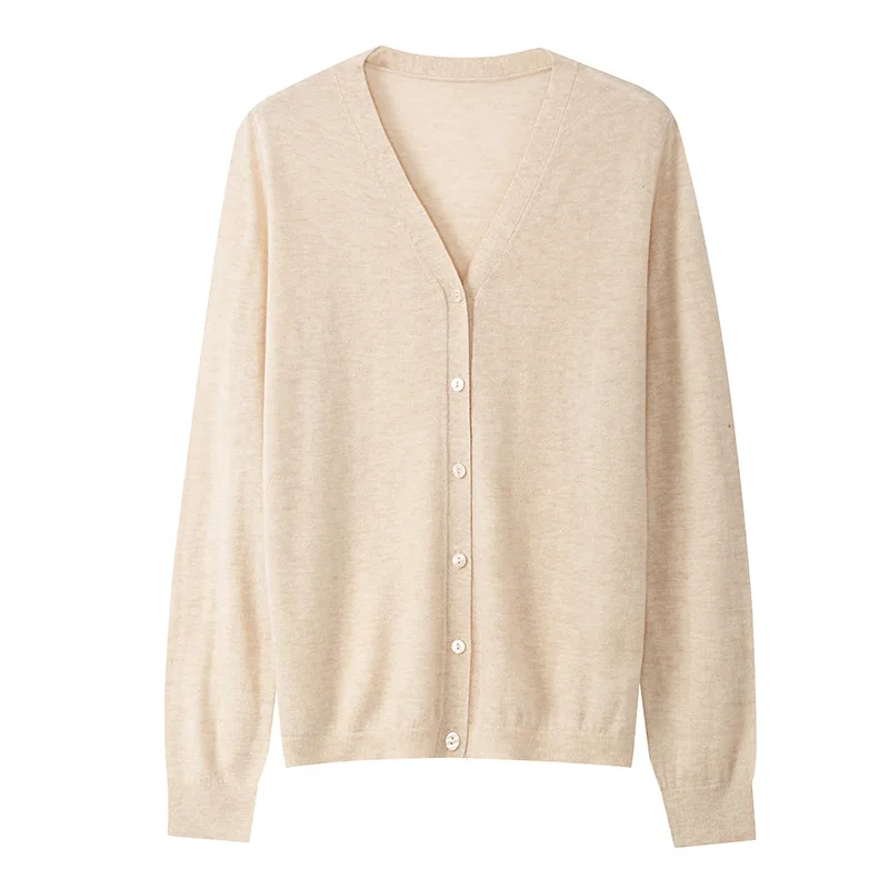 Wool V-Neck Cardigan — Image 11