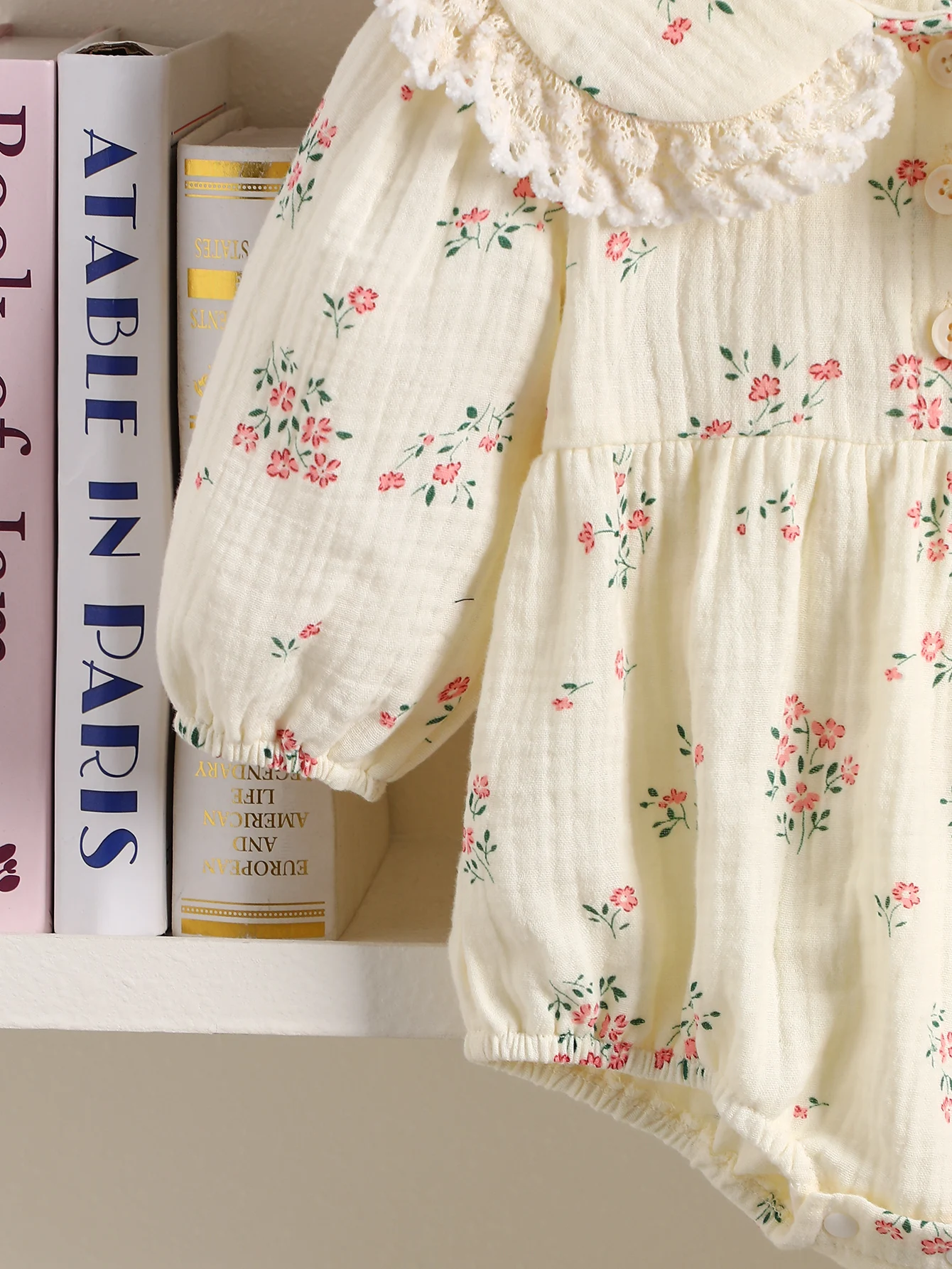 Baby Embroidered Long Sleeve Spring Romper — Image 8