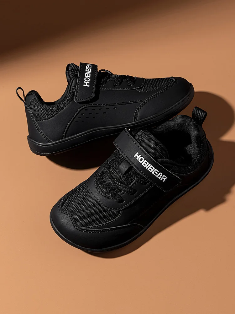 Kids' Minimalist Faux Leather Mesh Sneakers — Image 8