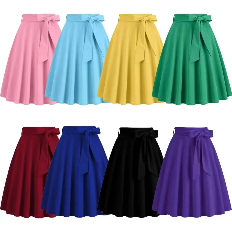 Vintage Solid Midi Skirt — Image 2