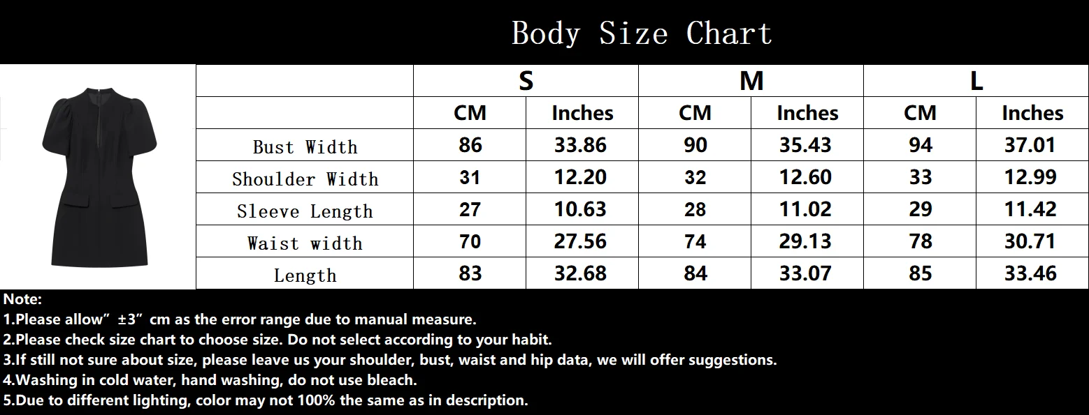 Elegant Puff Sleeve Summer Short Dress with Zipper — Image 7