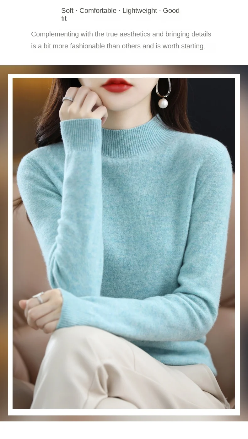 Mock Neck Winter Pullover — Image 7