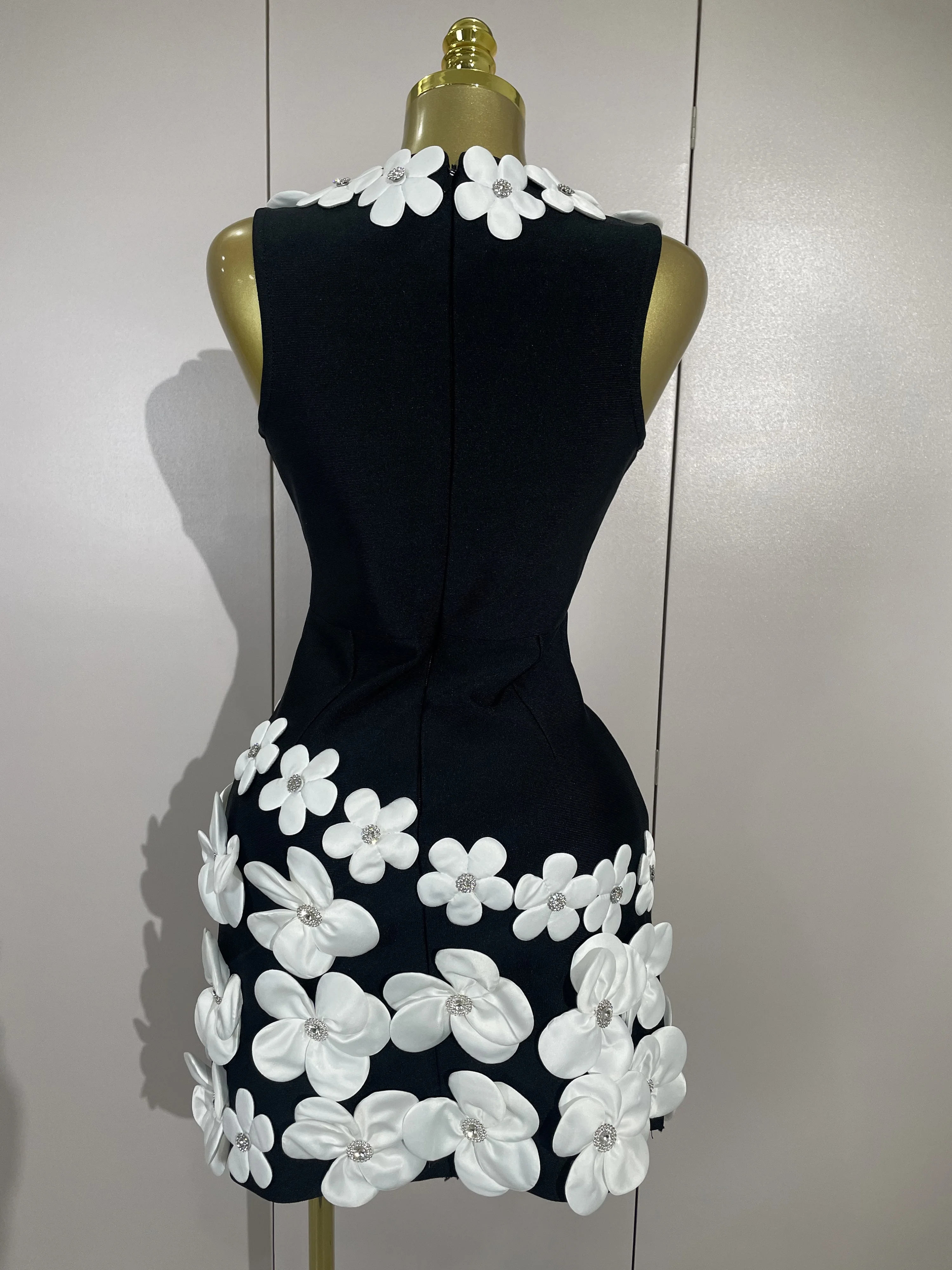 Crystal Sleeveless V-Neck Evening Gown — Image 5