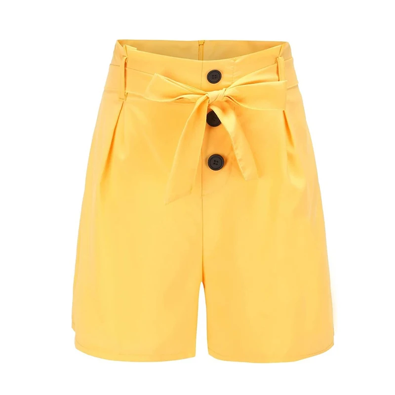 Solid Summer Shorts with Buttons — Image 32