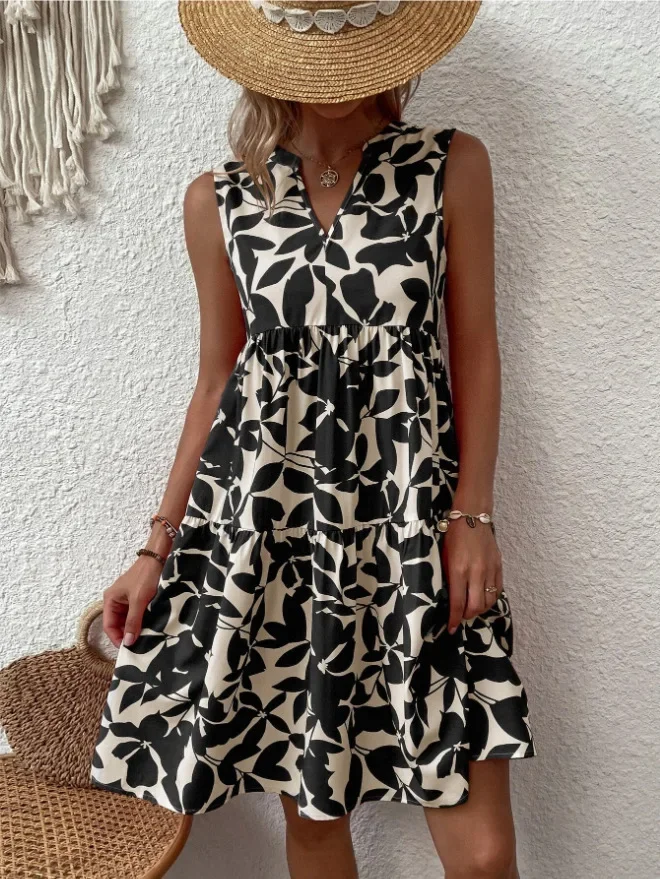 Boho Sleeveless V-Neck Summer Mini Dress — Image 19
