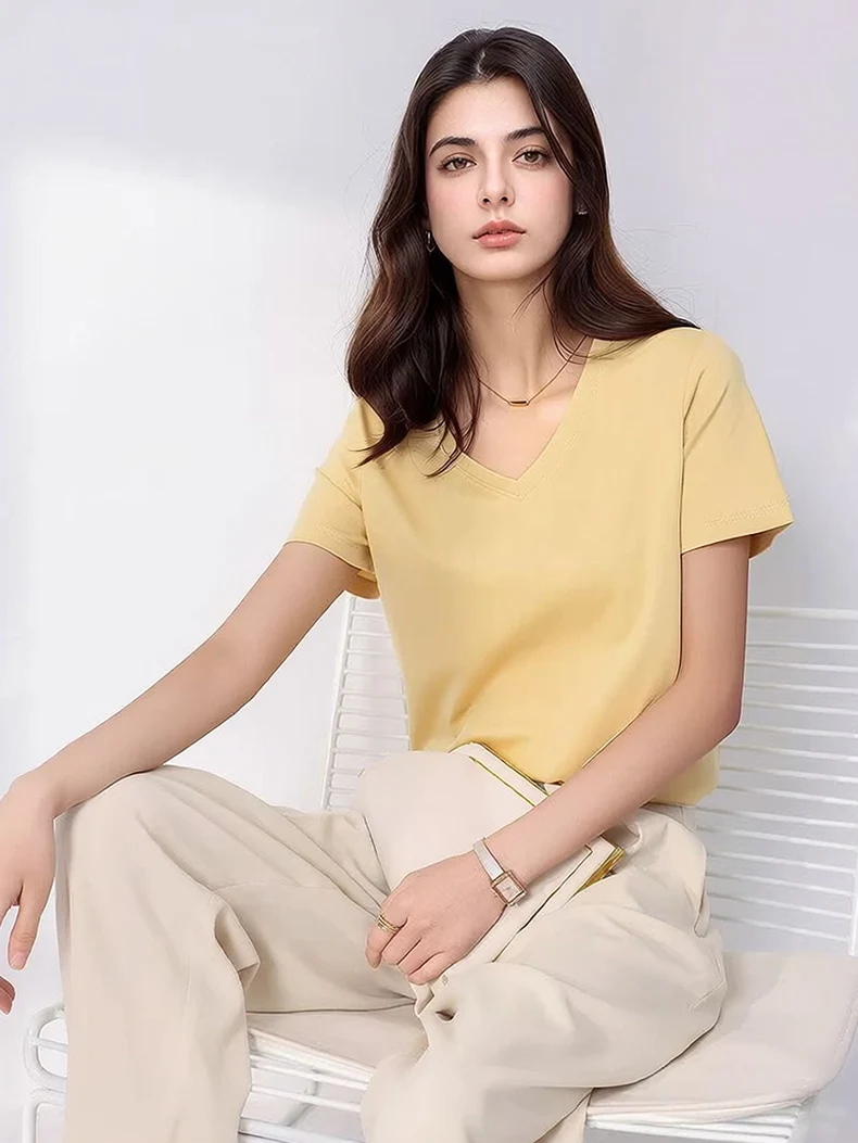 تيشيرت حرير سادة — صورة 13