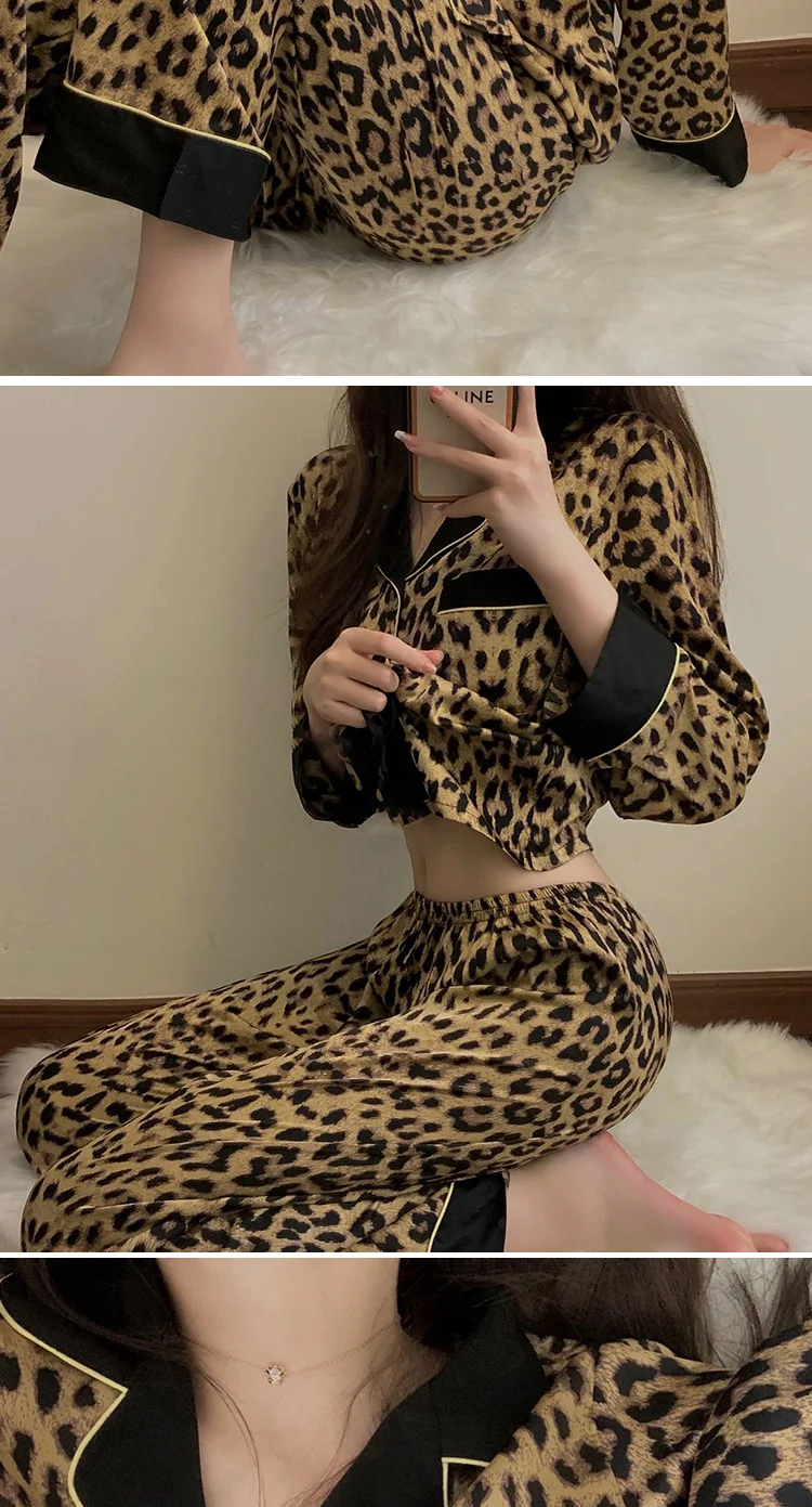 بيجامة بنقشة نمر ربيعية — صورة 9
