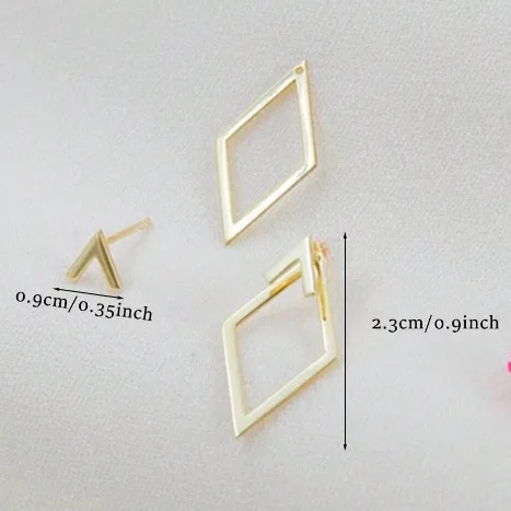 أقراط بخطوط هندسية بسيطة — صورة 4