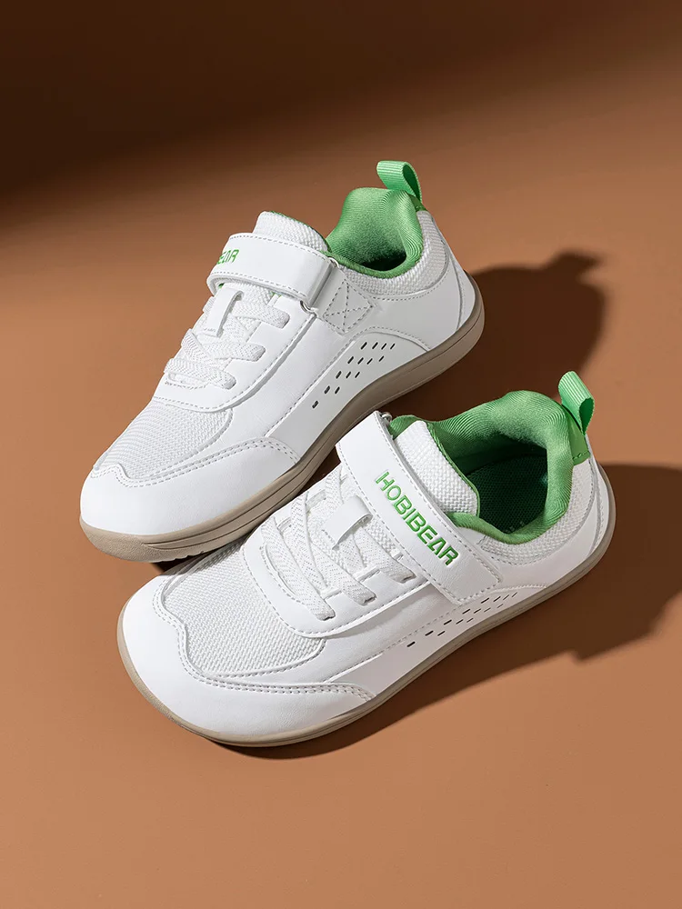 Kids' Minimalist Faux Leather Mesh Sneakers — Image 12