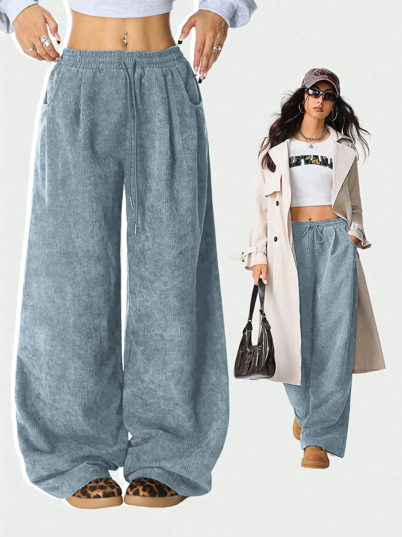 Retro Cargo Pants with Drawstring — Image 14