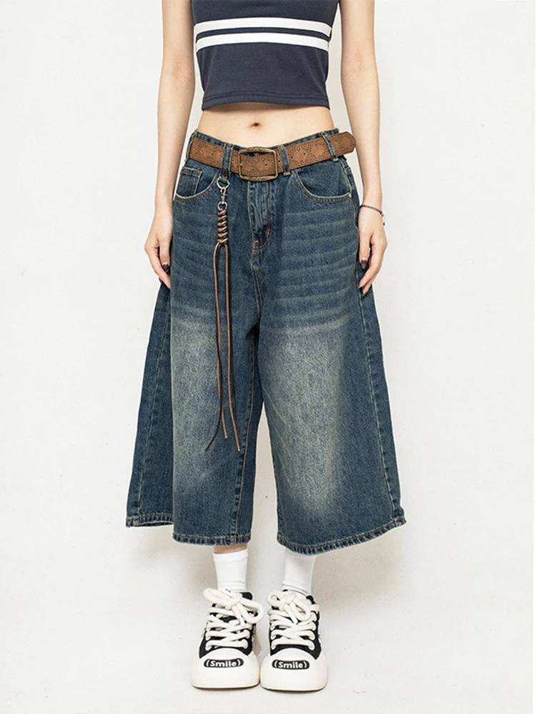 Retro Denim High-Waisted Shorts — Image 6