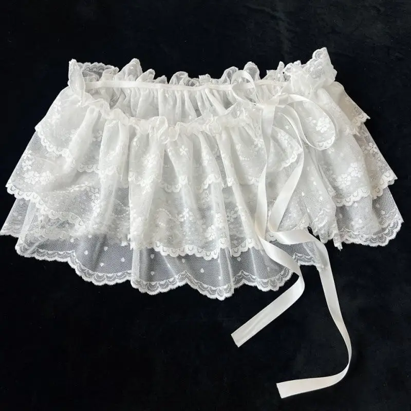 Korean-Style Lace Layered Mini Skirt — Image 11
