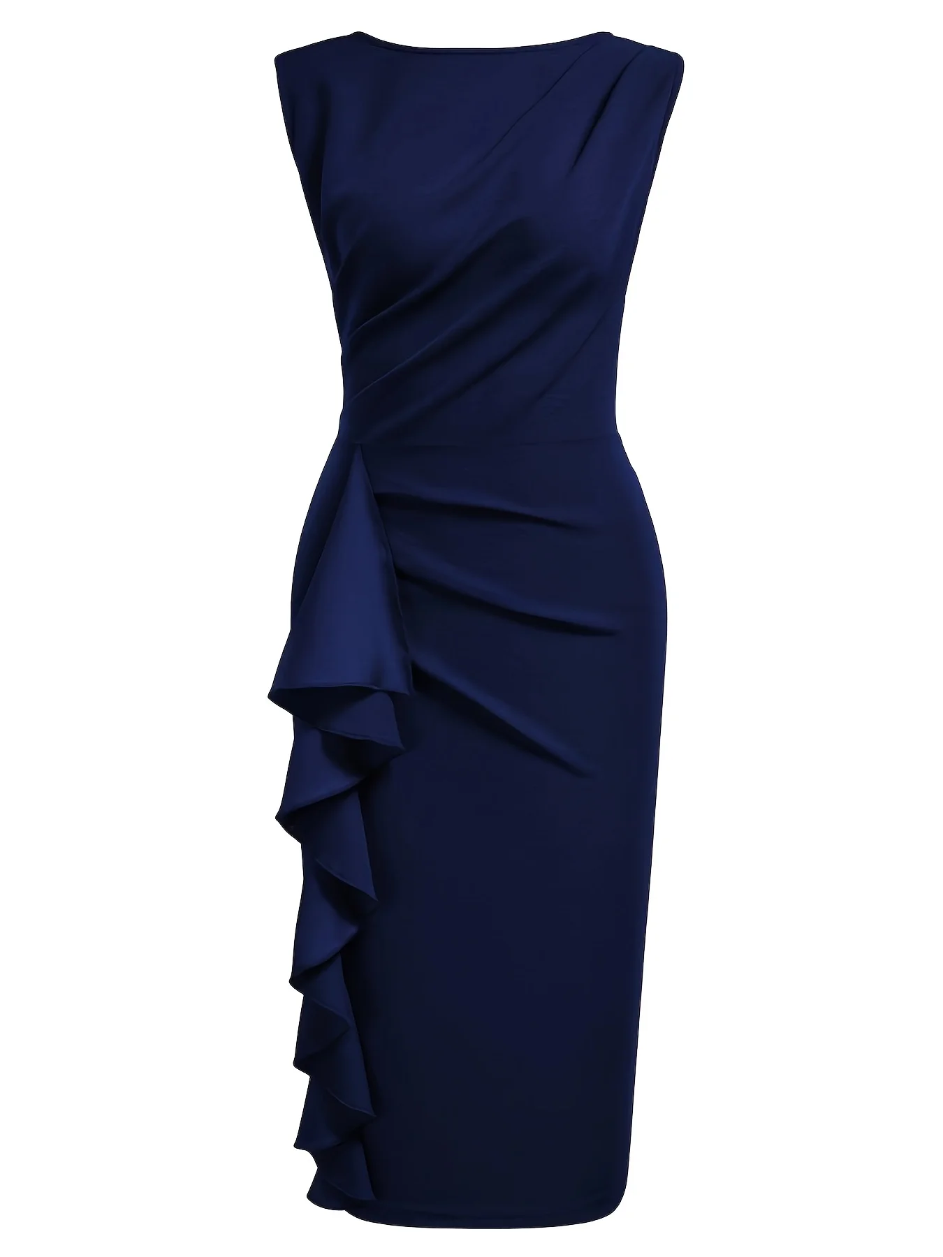 Vintage Sleeveless Round Neck Formal Dress — Image 13