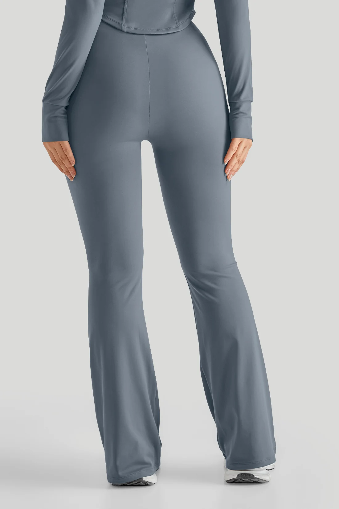 Flared Yoga Pants with Elastic Waist — Image 7