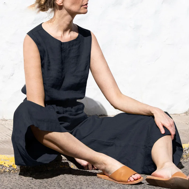 Solid Sleeveless Jumpsuit — Image 9