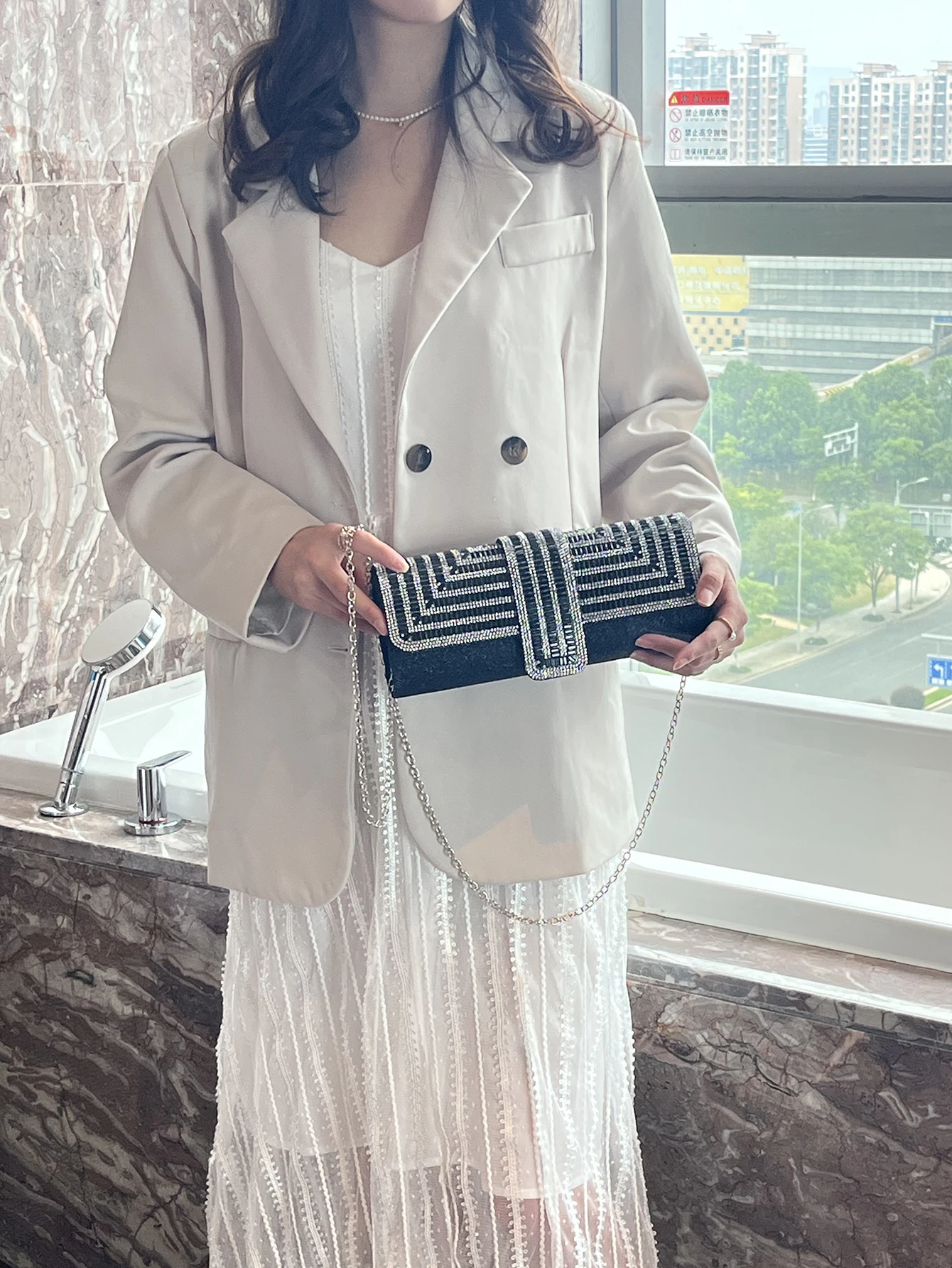 Crystal Clutch with Chain — Image 8