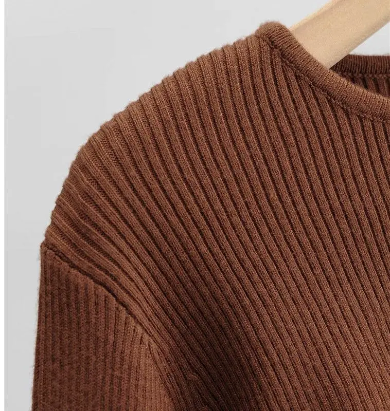 Knitted Long Sleeve Autumn Crop Top — Image 18