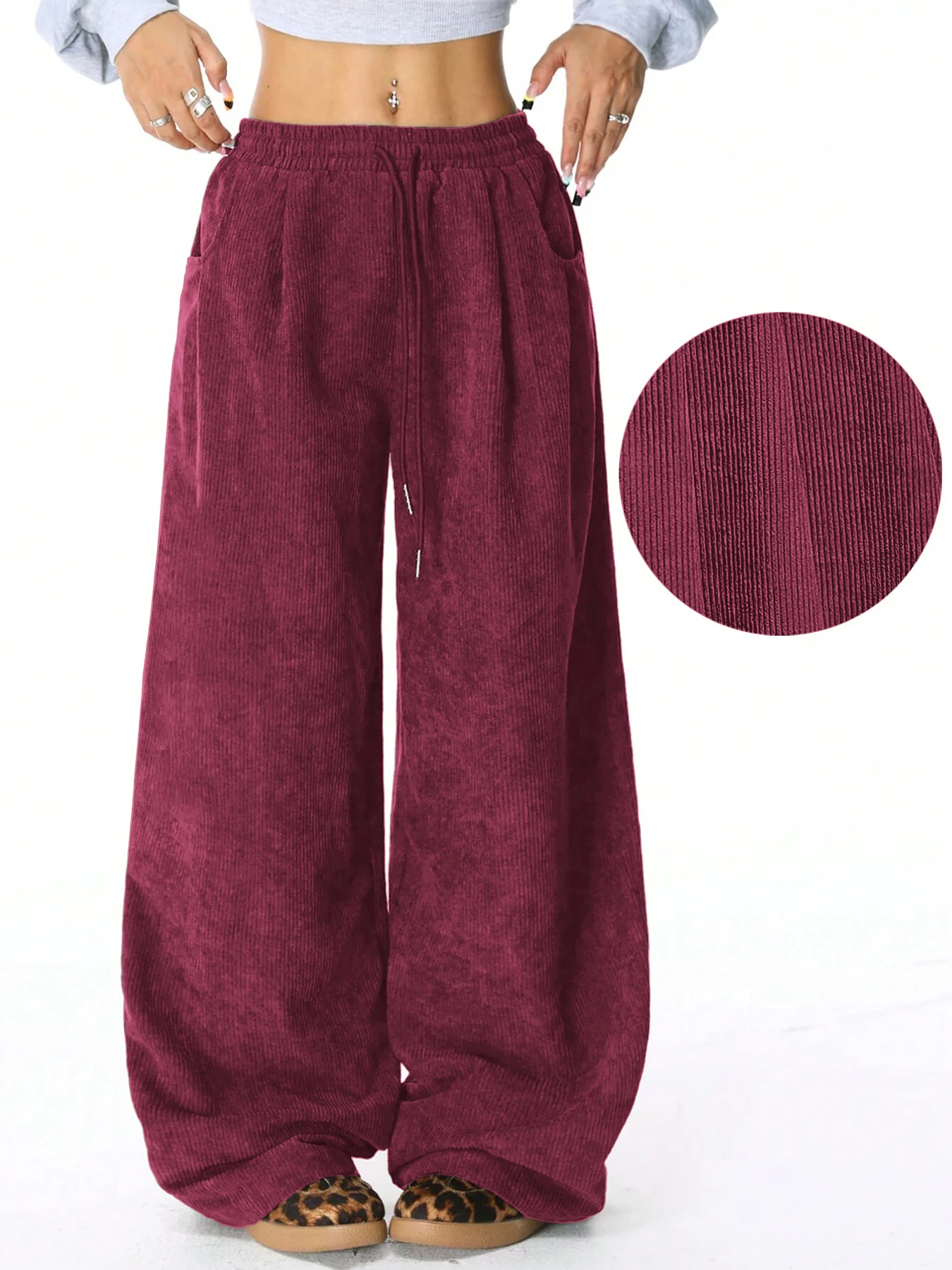 Retro Cargo Pants with Drawstring — Image 13