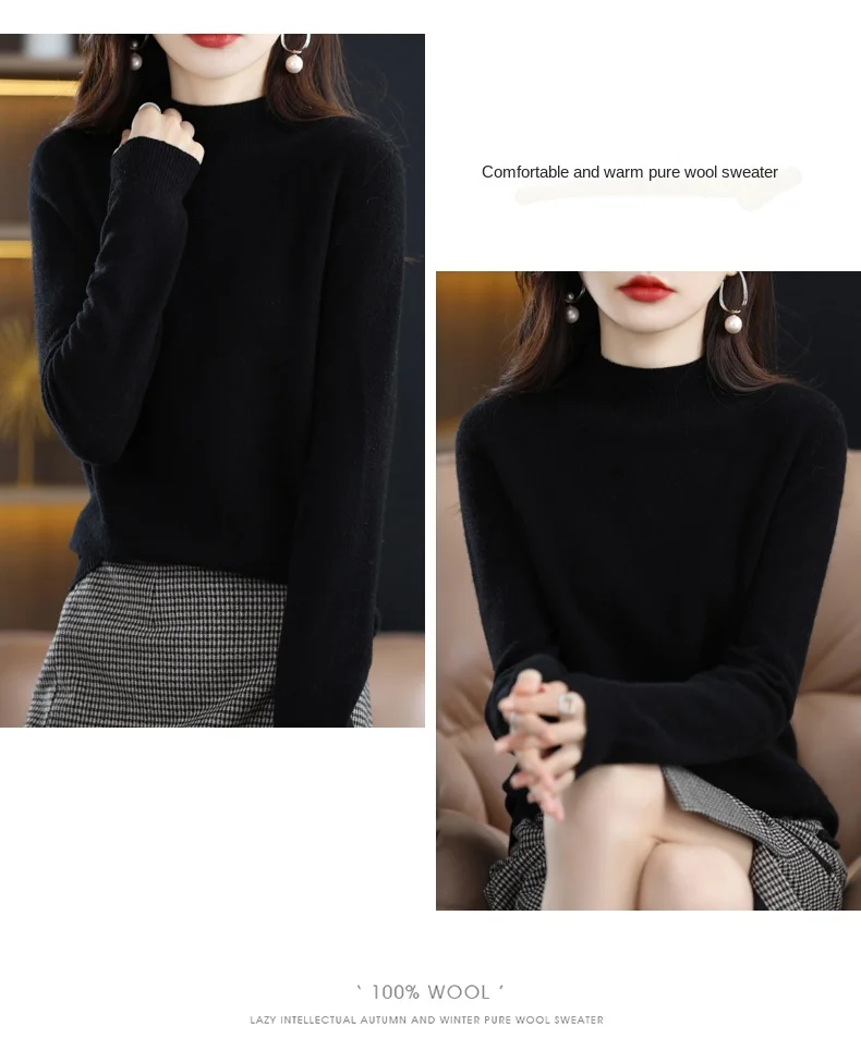 Mock Neck Winter Pullover — Image 34