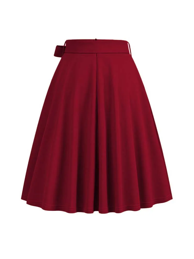 Vintage Solid Midi Skirt — Image 10