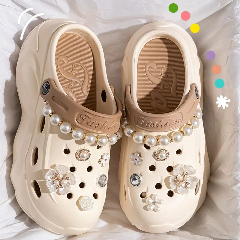 Pearl Summer Heels with Chain — Image 9