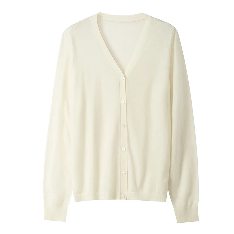 Wool V-Neck Cardigan — Image 16
