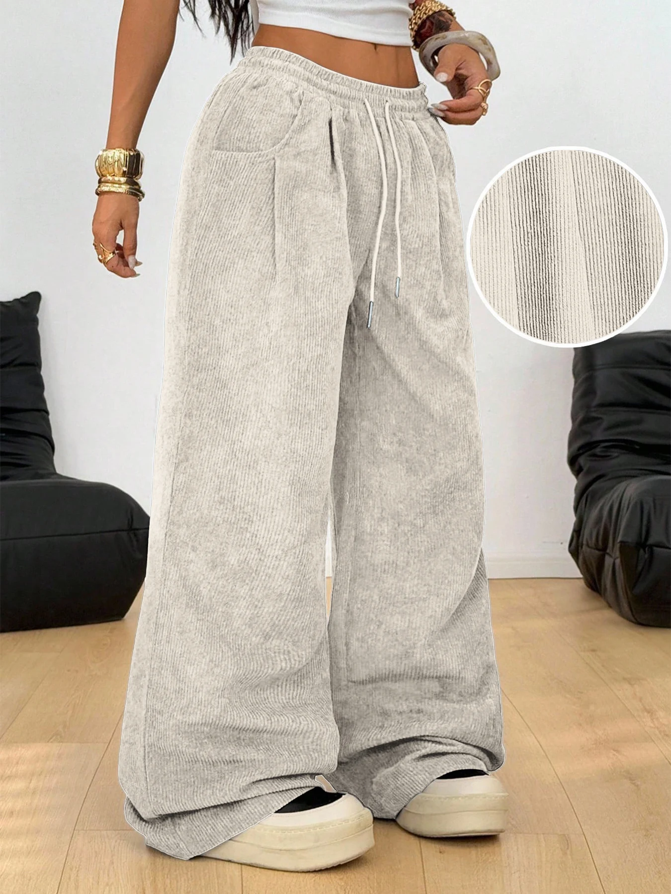 Retro Cargo Pants with Drawstring — Image 36