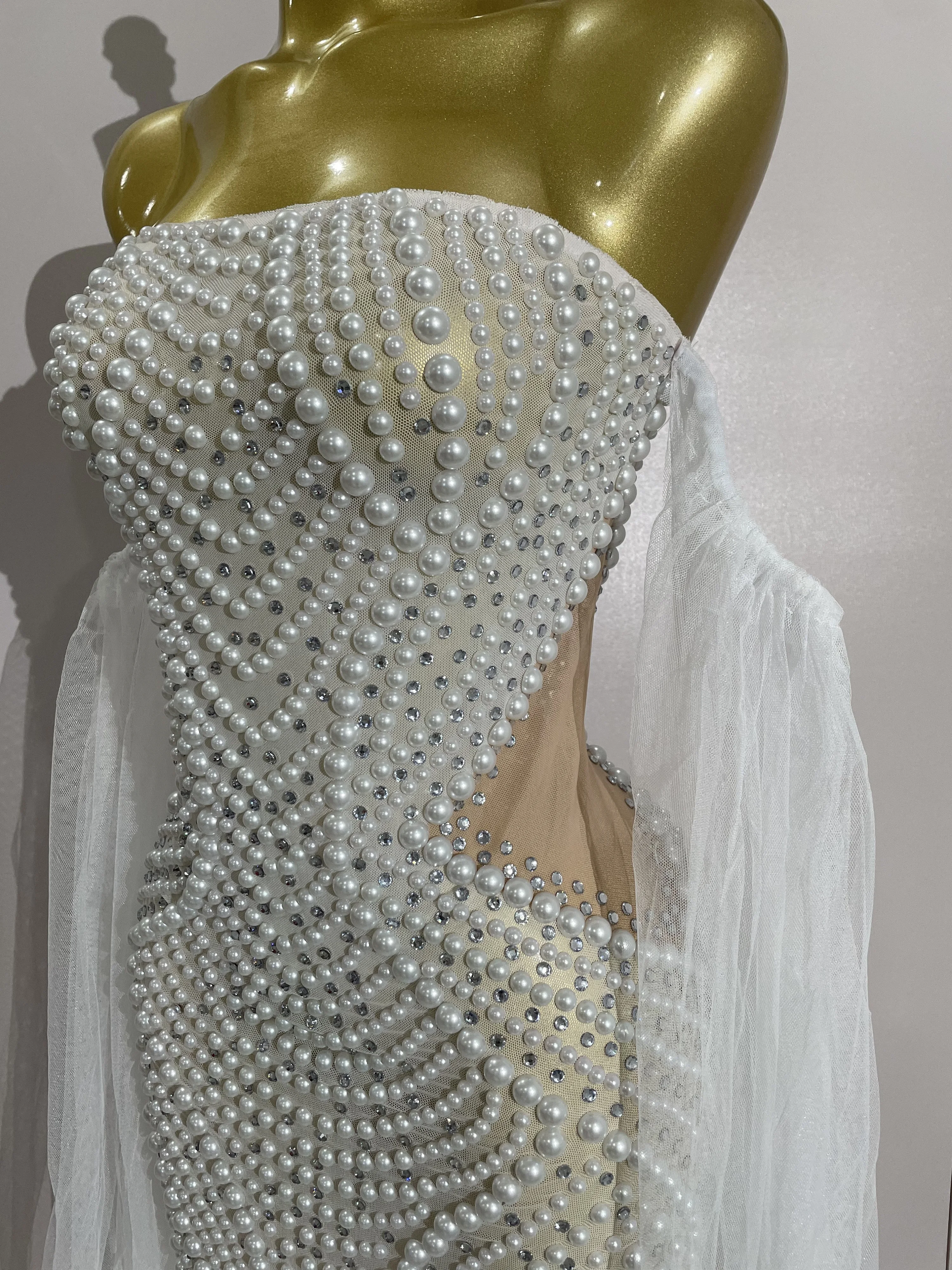 Elegant Rhinestone Mesh Evening Dress — Image 12