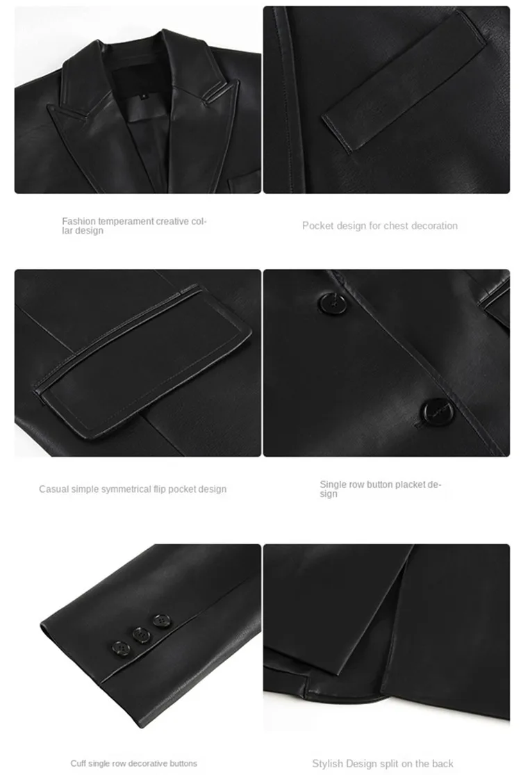 Vintage Loose Leather Blazer — Image 4