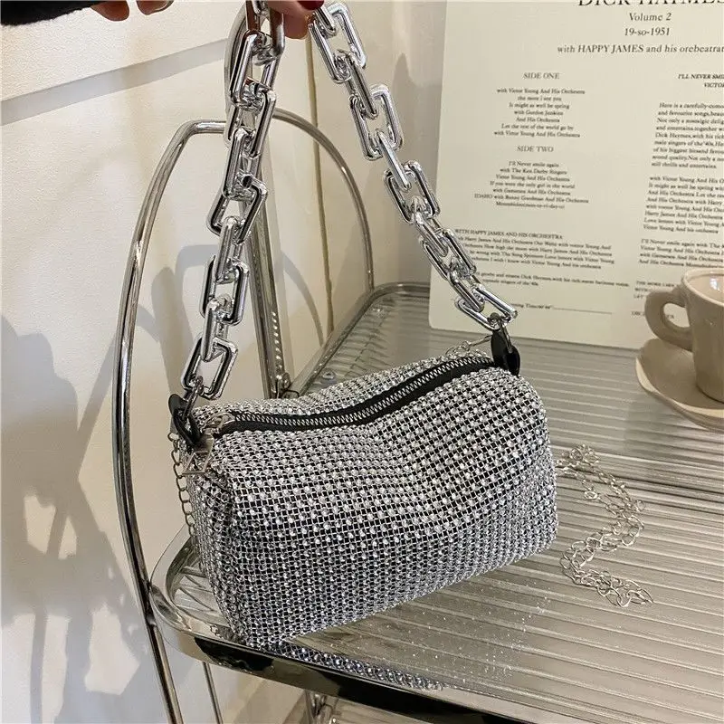 Rhinestone Purse with Chain — Image 2