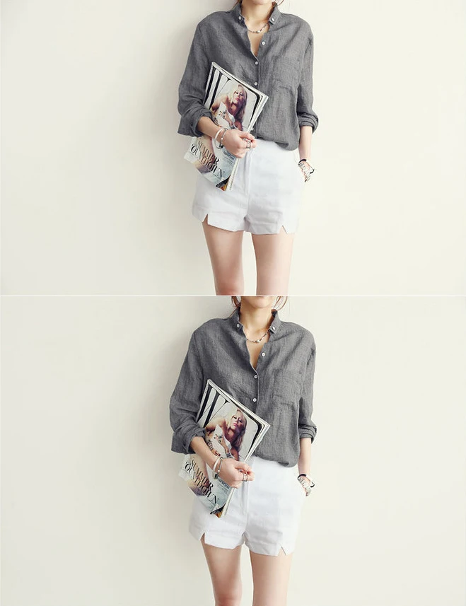 Korean-Style Solid Cotton Formal Shirt — Image 23