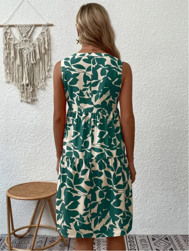 Boho Sleeveless V-Neck Summer Mini Dress — Image 28