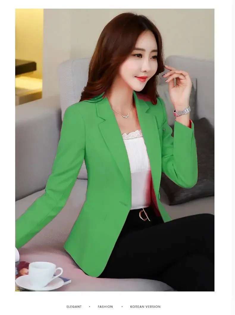 Korean-Style Slim-Fit Long Sleeve Blazer — Image 14