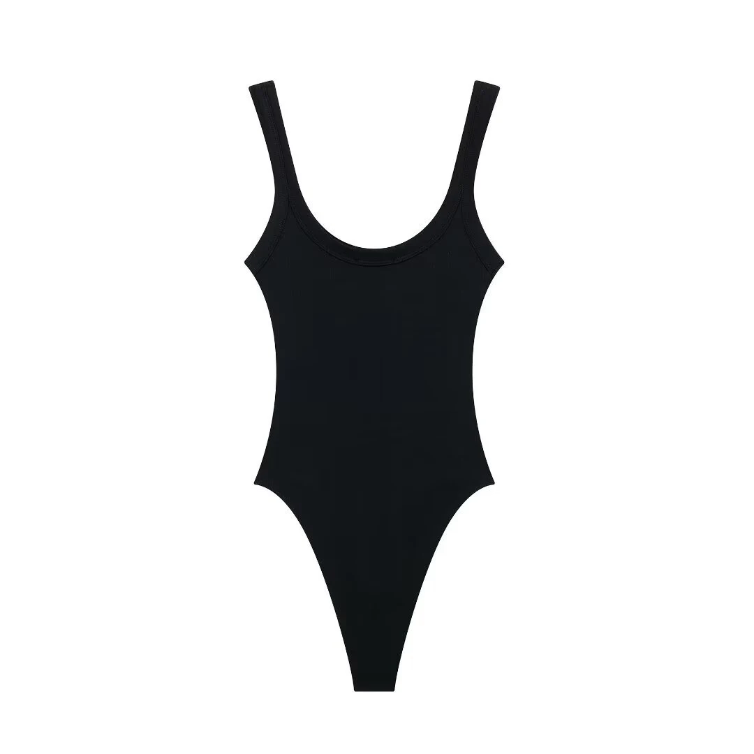 Slim-Fit Ribbed Bodysuit with Buttons — Image 19