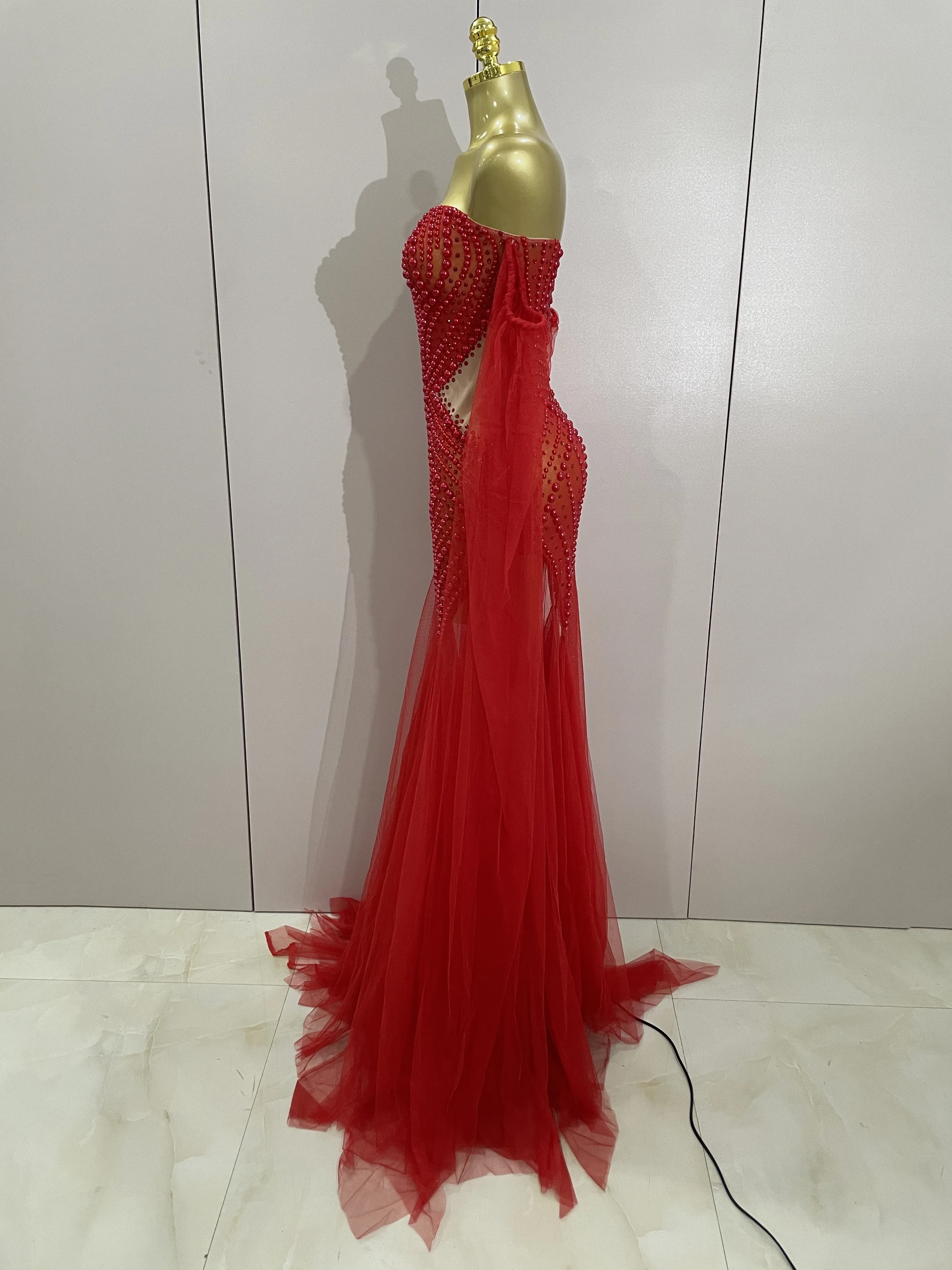 Elegant Rhinestone Mesh Evening Dress — Image 17