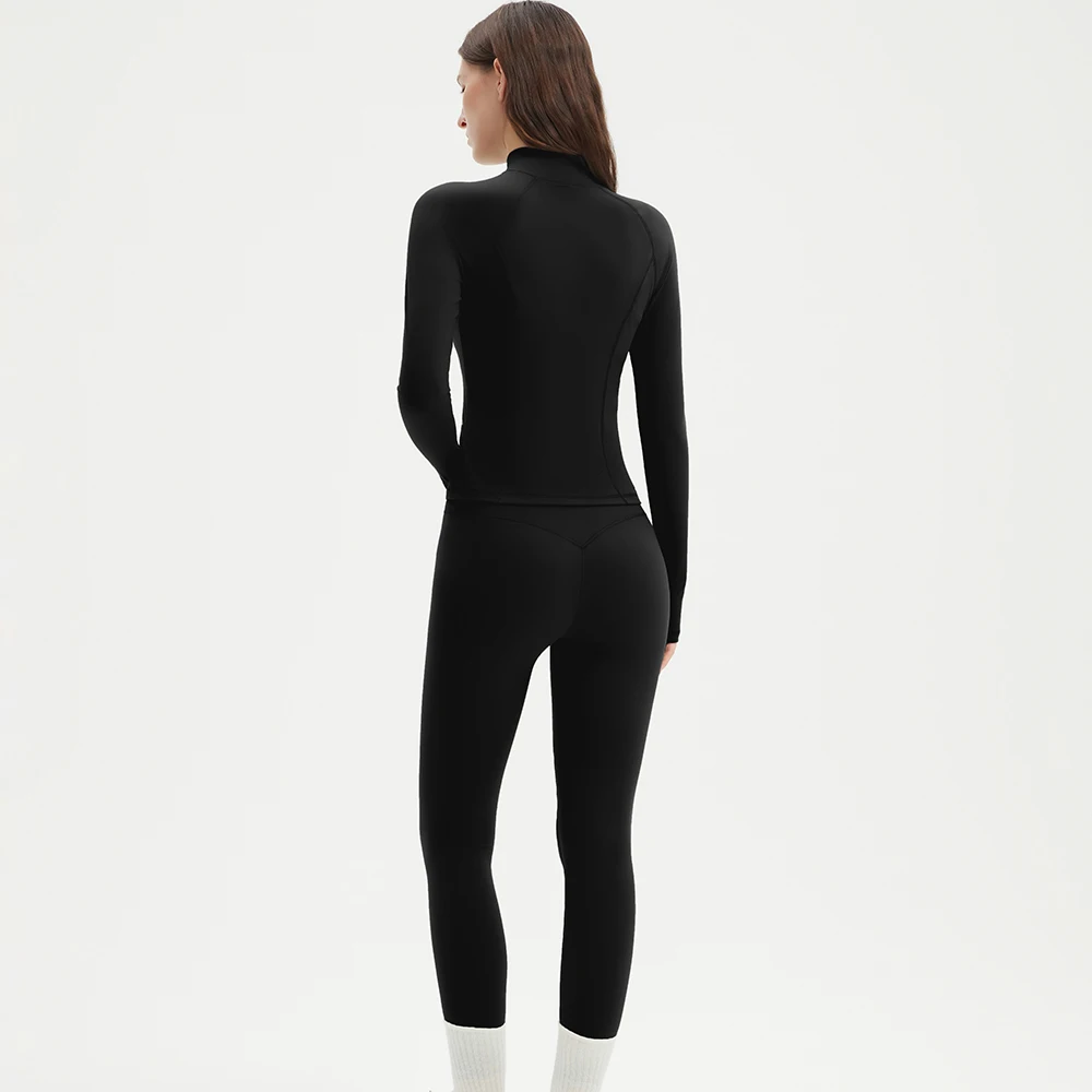 Solid Long Sleeve Set with Zipper — Image 4