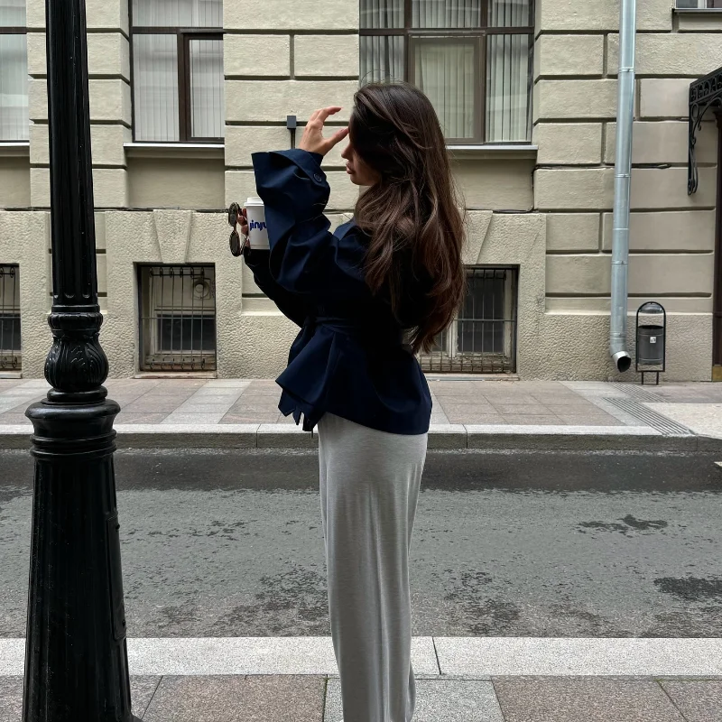 Lace-Up V-Neck Trench Coat — Image 14