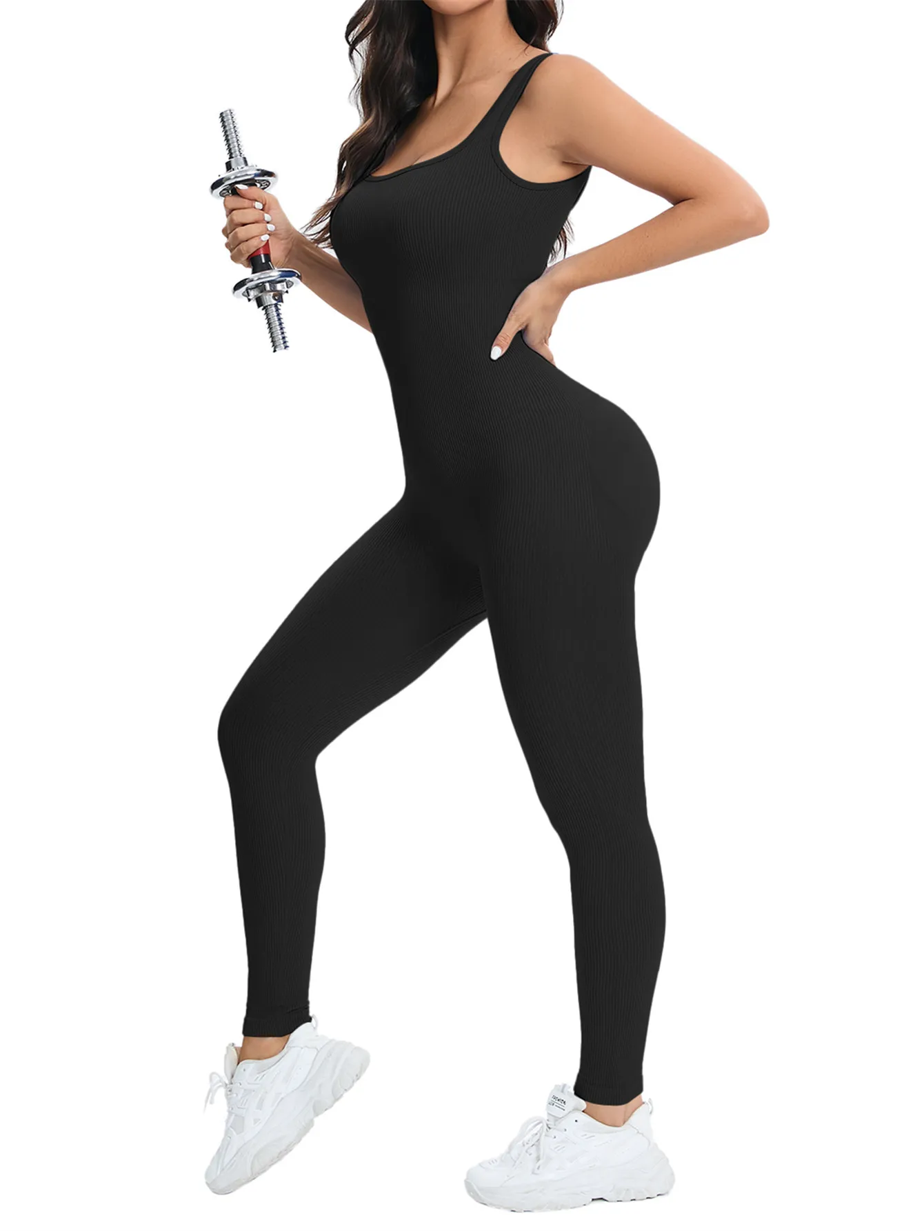Slim-Fit Ribbed Jumpsuit — Image 9