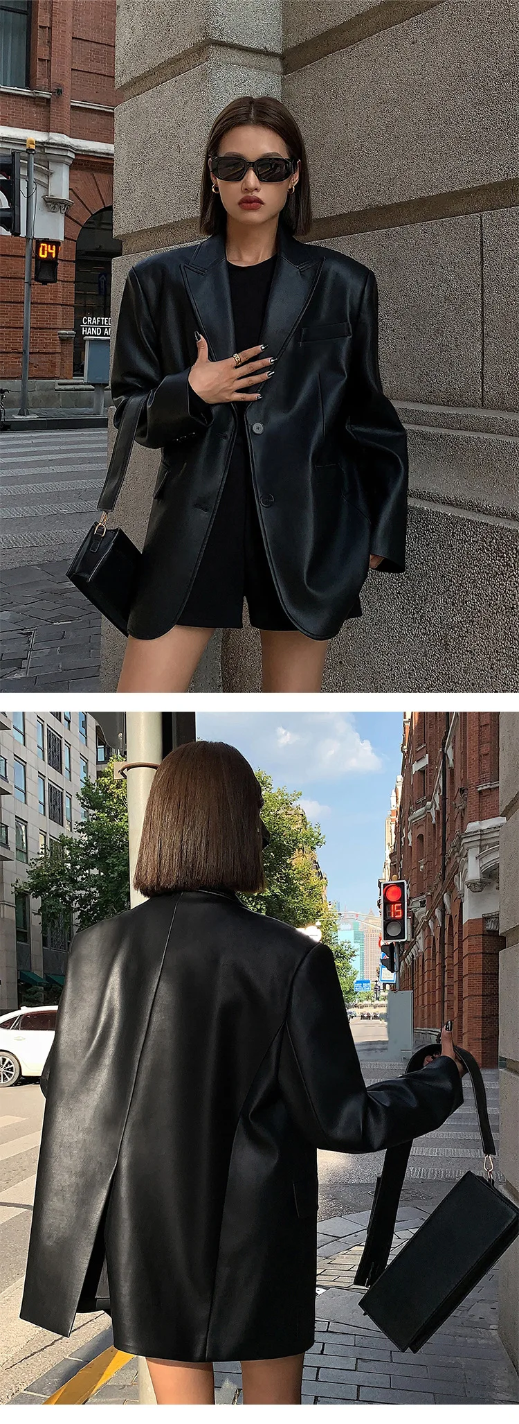 Vintage Loose Leather Blazer — Image 13