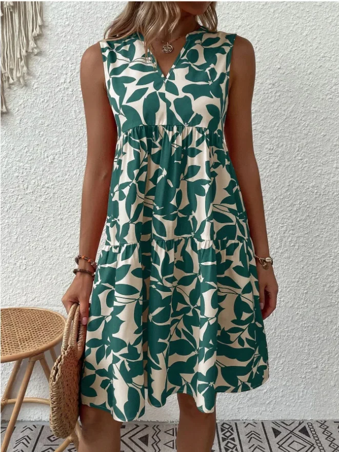 Boho Sleeveless V-Neck Summer Mini Dress — Image 24