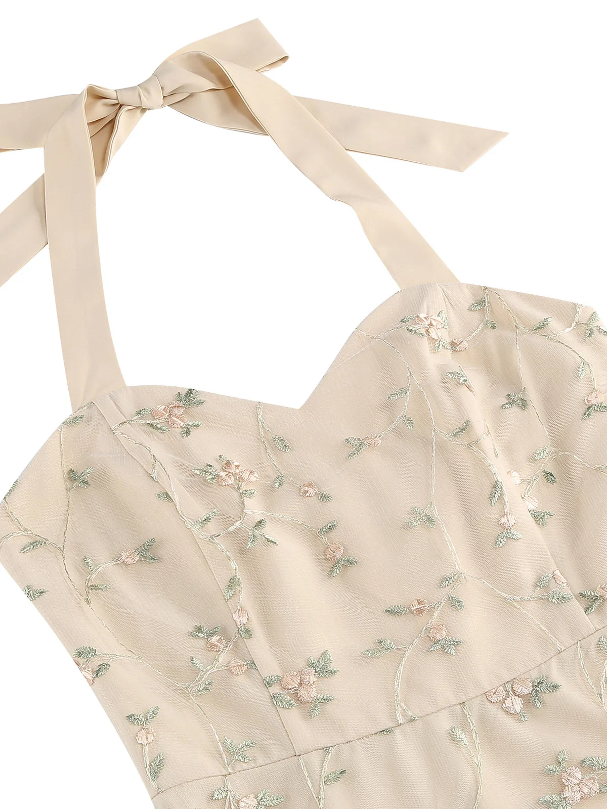 Vintage Halter Evening Dress — Image 32