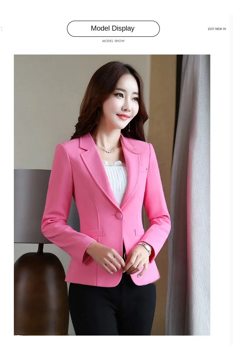 Korean-Style Slim-Fit Long Sleeve Blazer — Image 12
