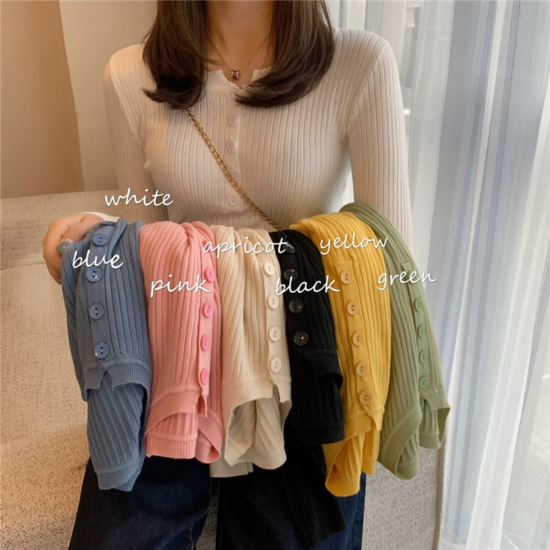 Knitted Sweater with Buttons