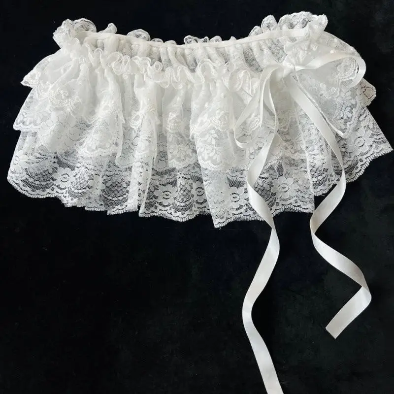 Korean-Style Lace Layered Mini Skirt — Image 9