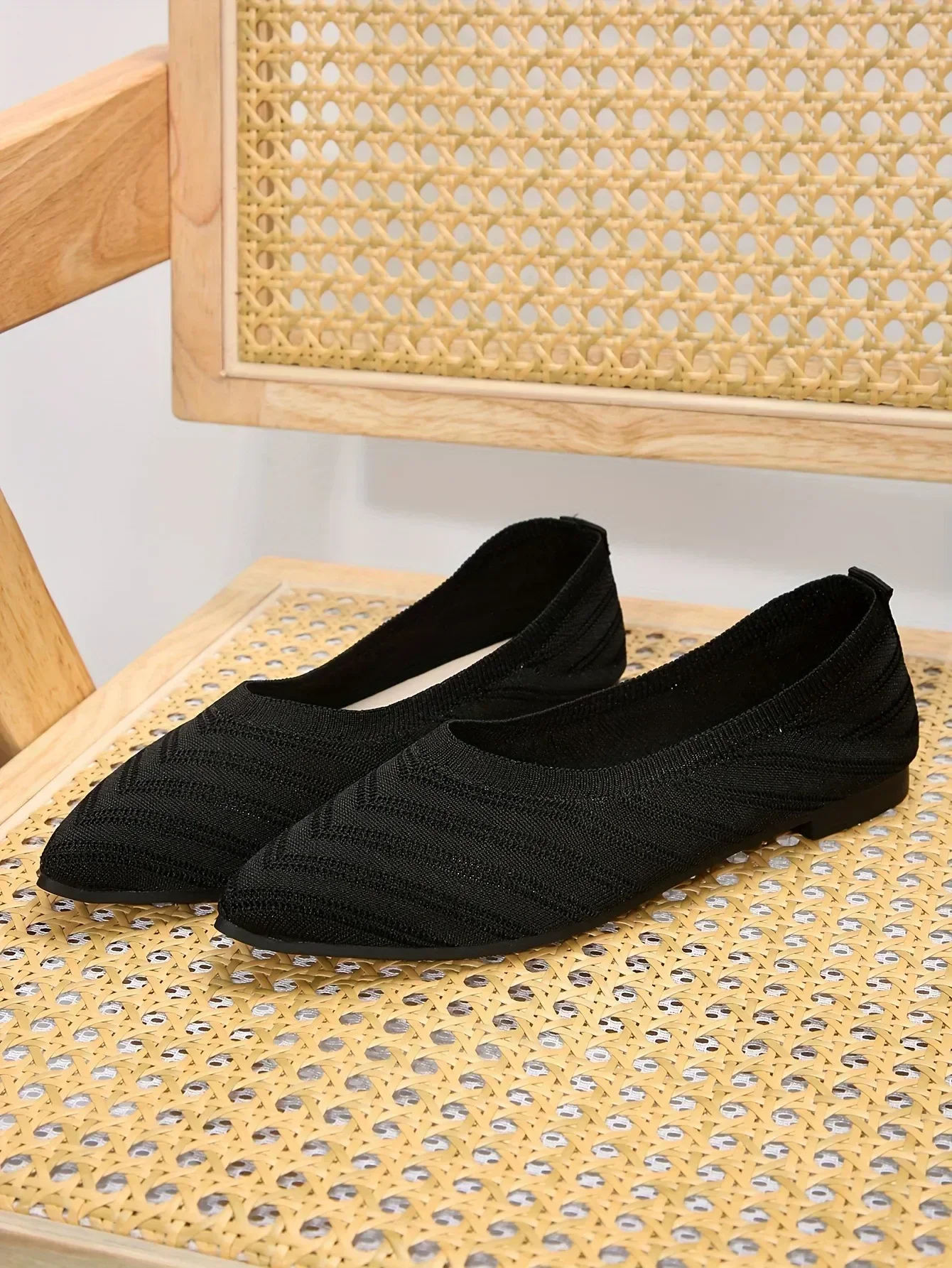 Solid Knitted Pointed-Toe Sandals — Image 18